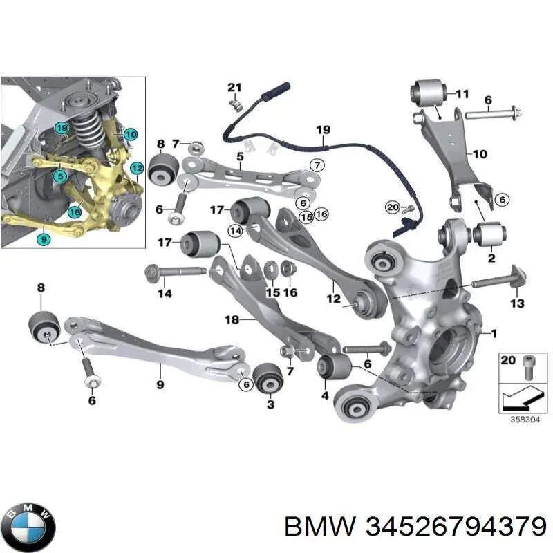 Датчик АБС (ABS) задний BMW 34526865796 цена, от 19.47 USD