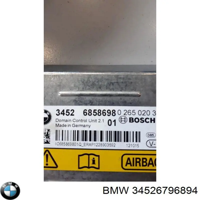 34526855995 BMW módulo processador de controlo da bolsa de ar (centralina eletrônica airbag)