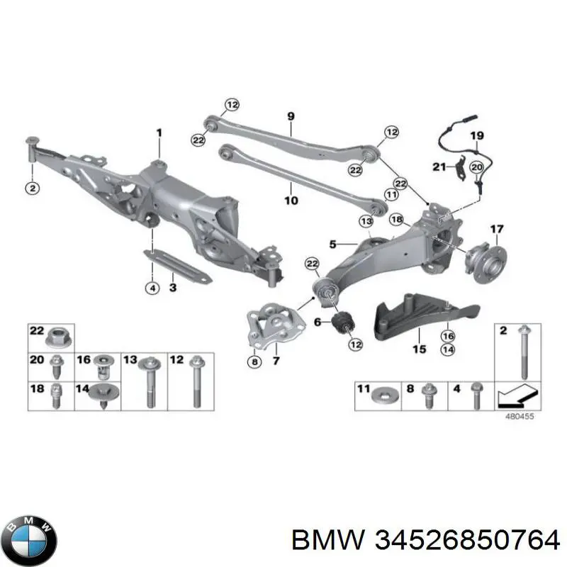 Sensor ABS traseiro para BMW 2 (F45)