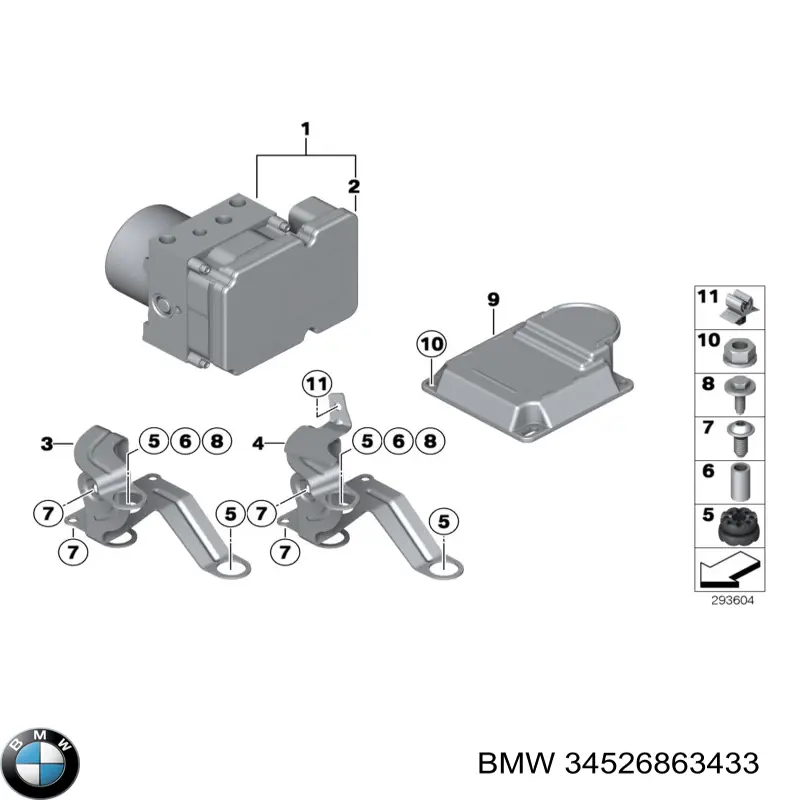 34526863433 BMW módulo processador de controlo da bolsa de ar (centralina eletrônica airbag)