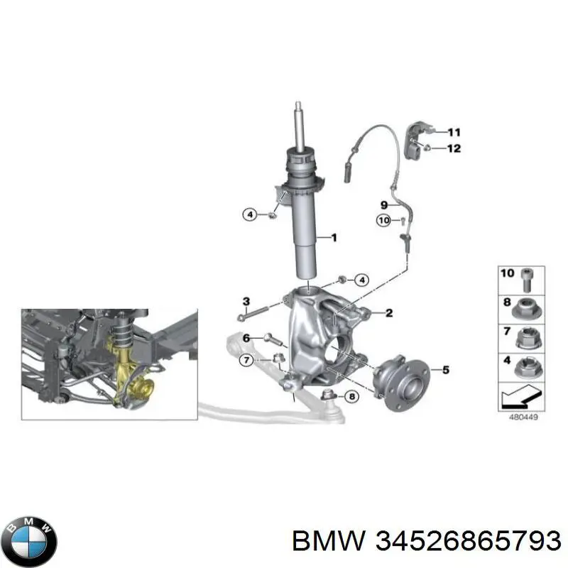 34526865793 BMW Датчик АБС