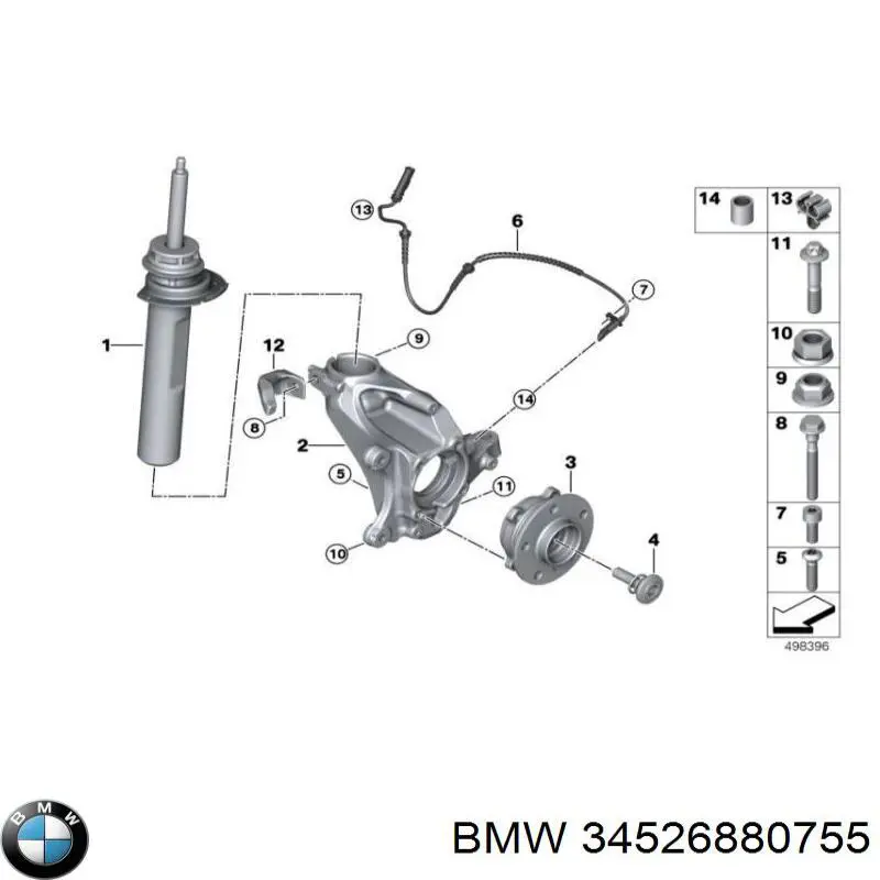Передний датчик АБС BMW 34526880755 цена, от 50.68 USD