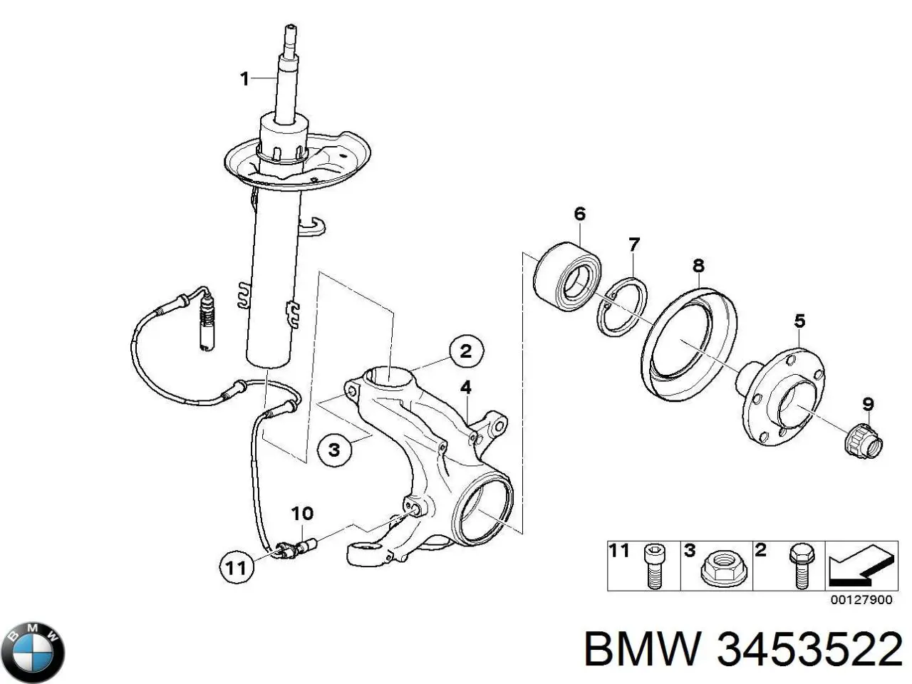 3453522 BMW амортизатор передний правый