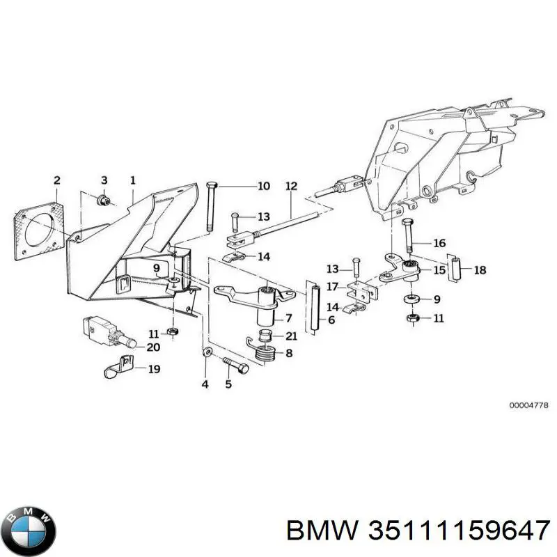 Кронштейн педалей, педальный узел BMW 35111159647 цена, от 13.94 USD