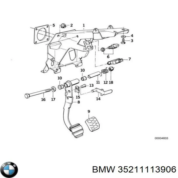 Placa sobreposta de pedal do freio para BMW 3 (E36)