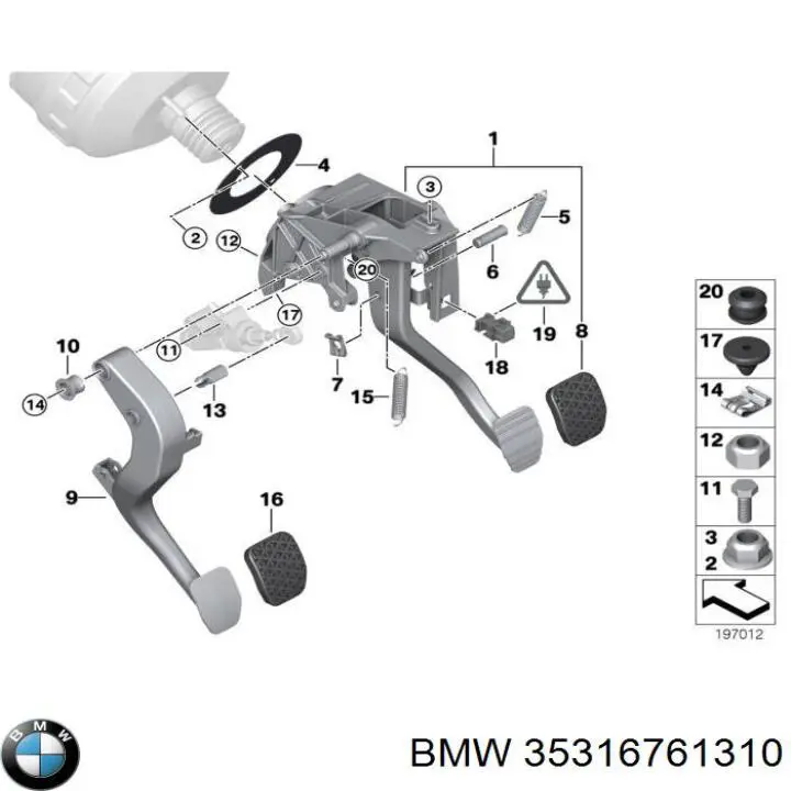 35316761310 BMW педаль сцепления