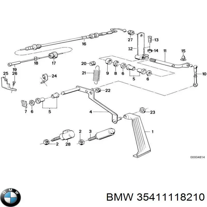 Педаль газа 35411118210 BMW
