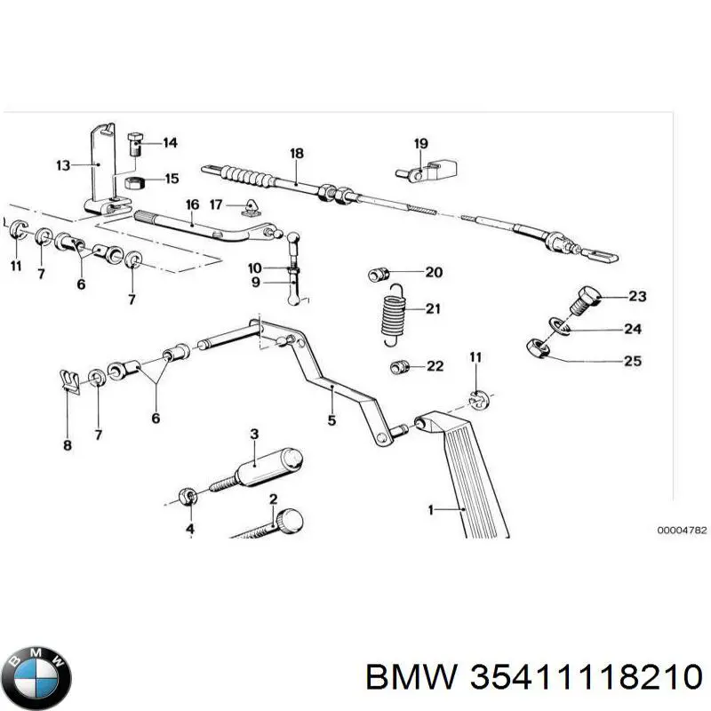 Купить 35411118210 BMW Педаль газа