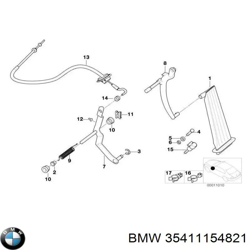 35411154821 BMW Трос акселератора