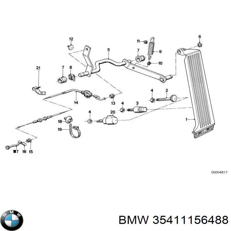Купить 35411156488 BMW Педаль газа