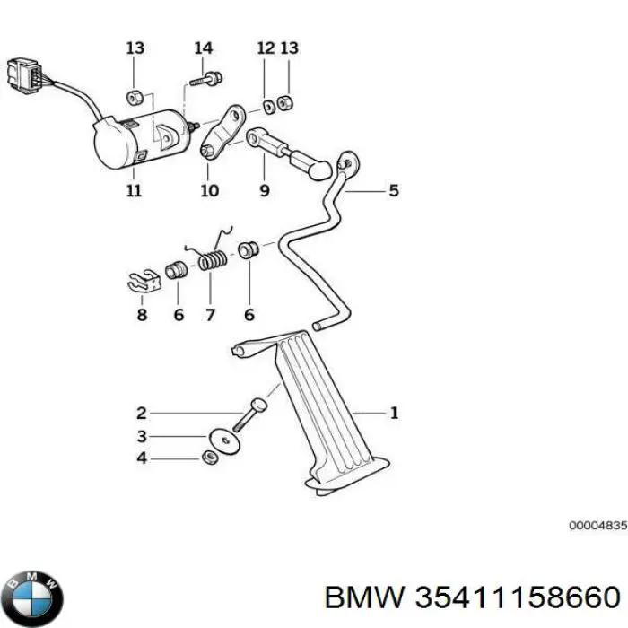  Педаль газа BMW 3 