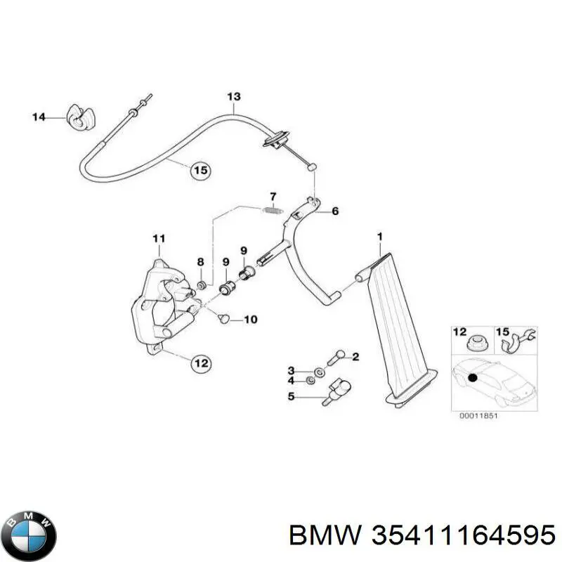 Тяга газа BMW 35411164595 цена, от 94.09 USD