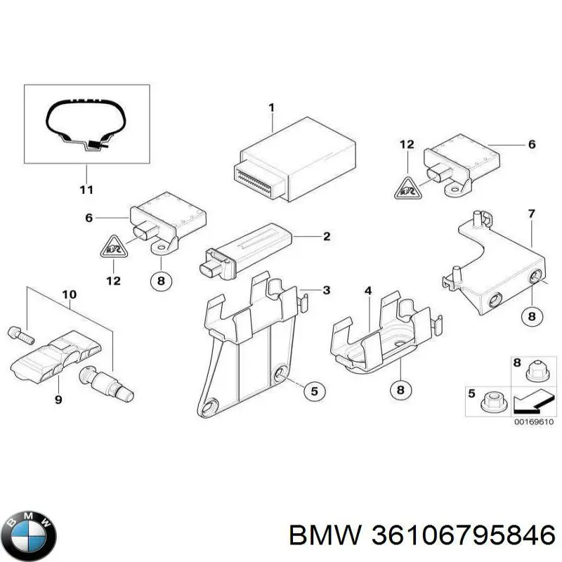 Купить 36106795768 BMW Блок системы контроля давления в шинах