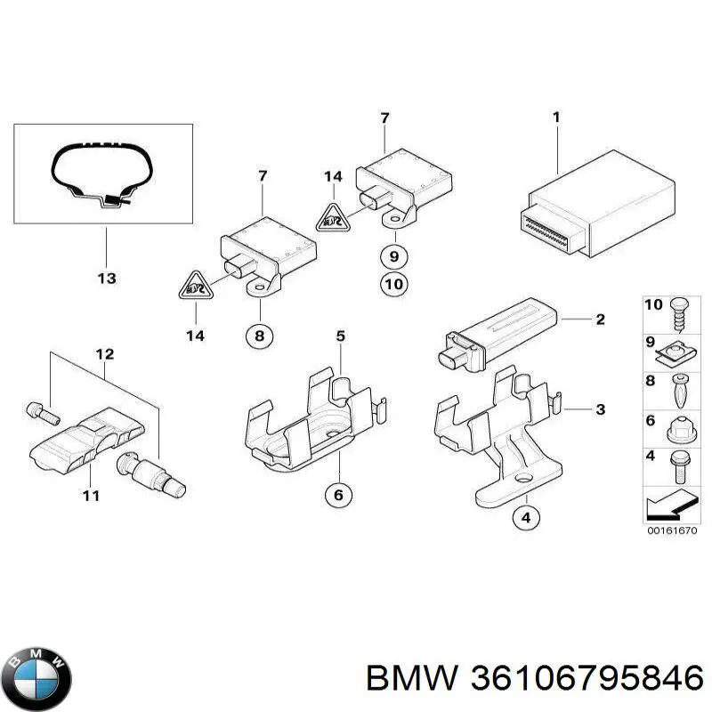 Купить 6795768 BMW Блок системы контроля давления в шинах