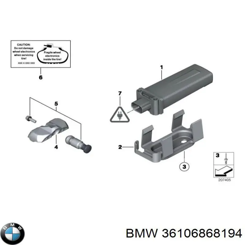 Купить 36106868194 BMW Блок системы контроля давления в шинах