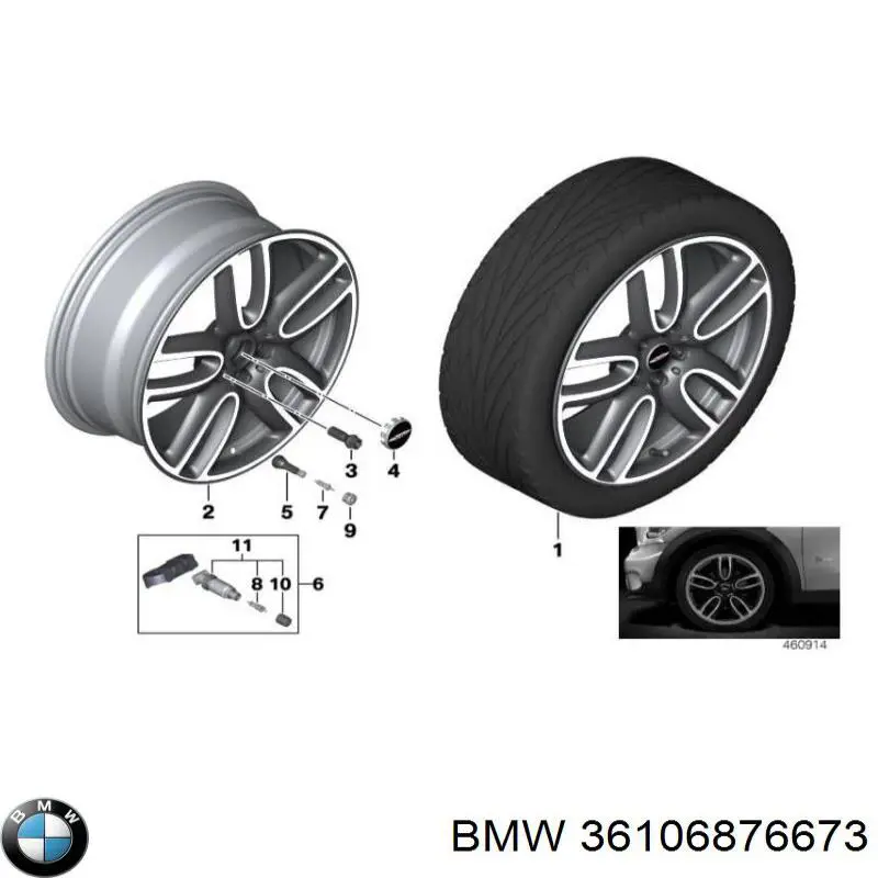 Крепление датчика давления воздуха в шинах BMW 36106876673 цена, от 25.21 USD