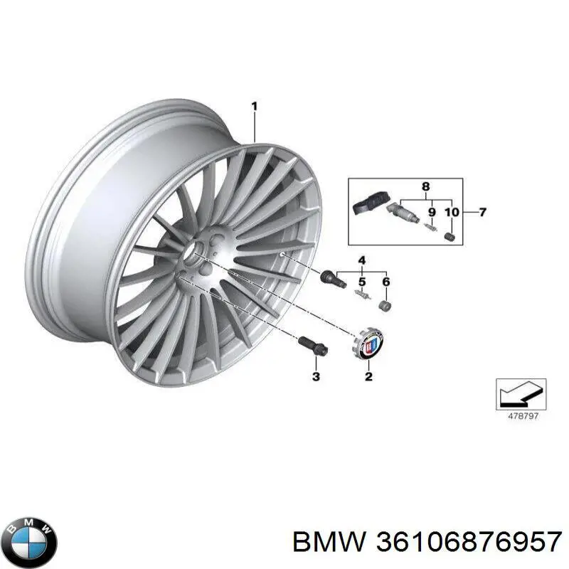 36106876957 BMW sensor de pressão de ar nos pneus