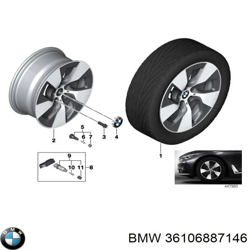 Датчик давления в шинах 36106887146 BMW