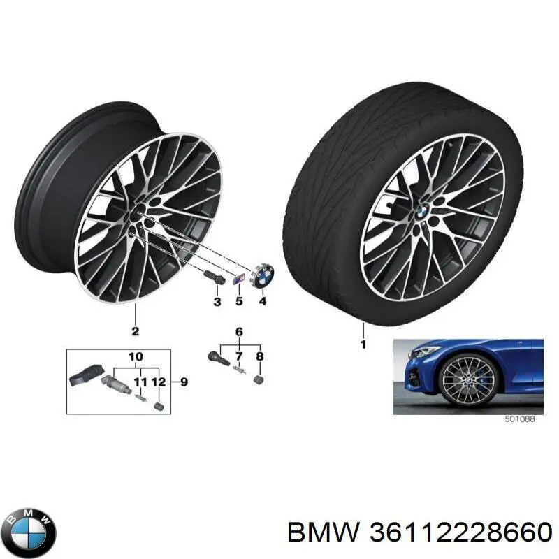 Tapacubo rueda 36112228660 BMW