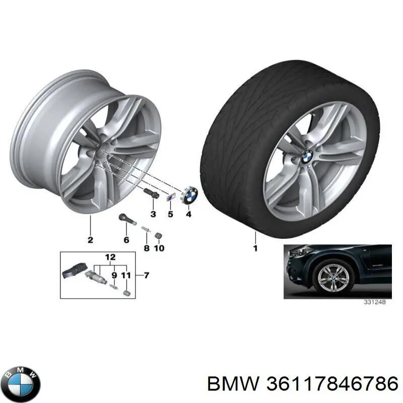 Диски колесные литые (легкосплавные, титановые) BMW 36117846786