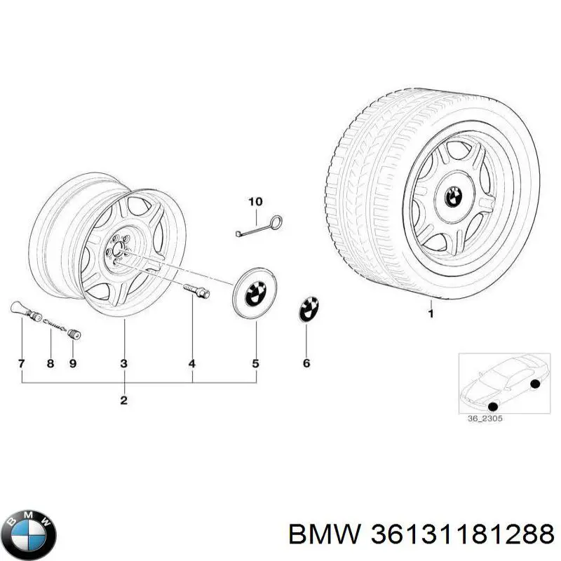 Колпаки на диски 36131181288 BMW