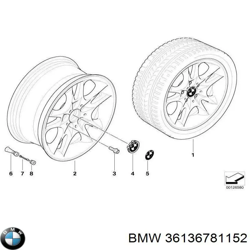 Колесный болт 36136781152 BMW