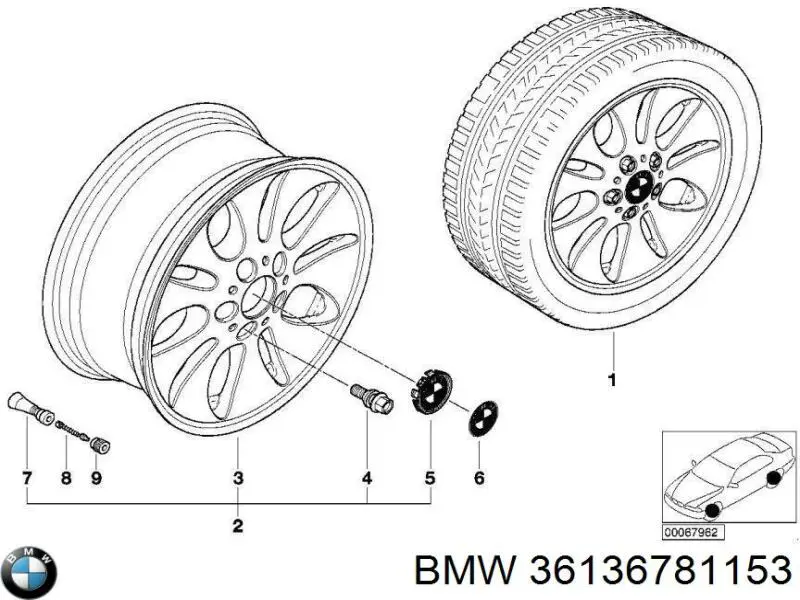 Болт колеса BMW 36136771035