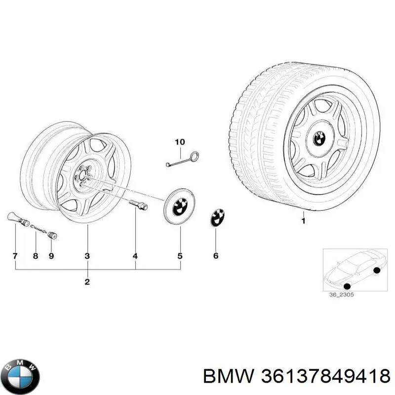  BMW 36137849418 цена, от 34.17 USD