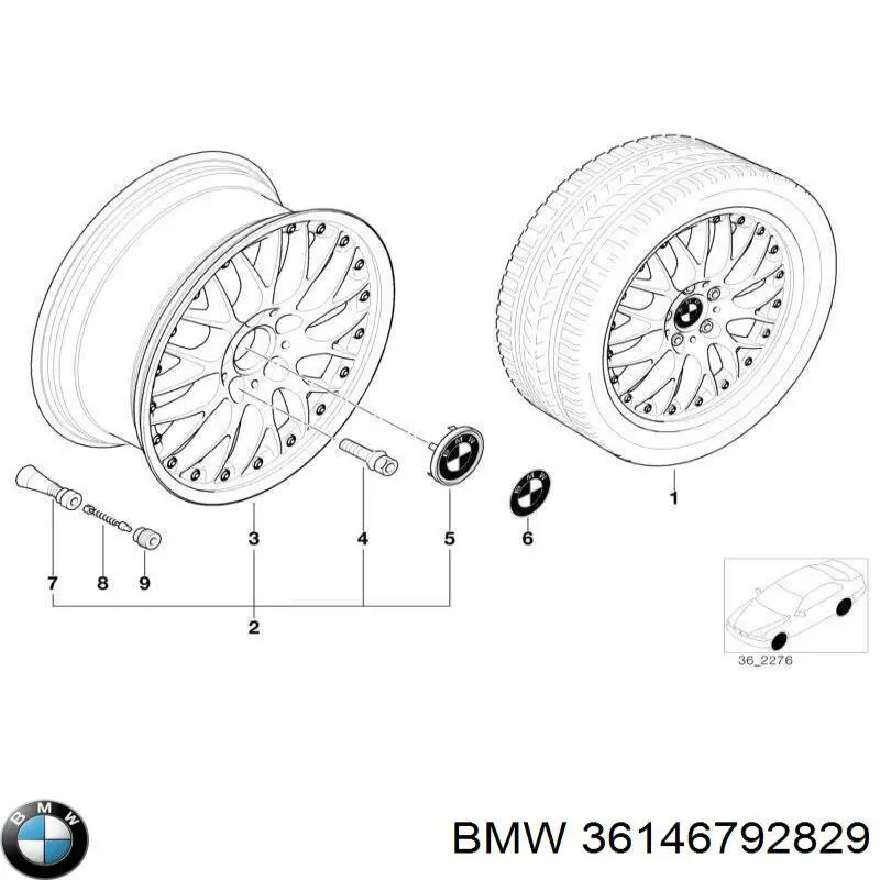 Valvula De Control Presion De Neumatico 36146792829 BMW