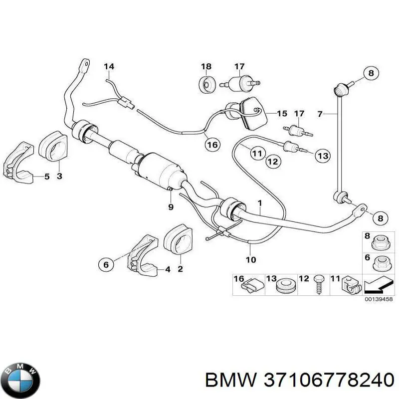 37106778240 BMW Шланг для удаления воздуха