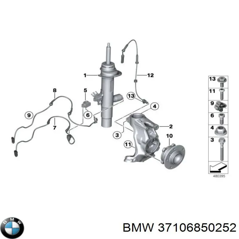 37106866516 BMW amortecedor dianteiro direito