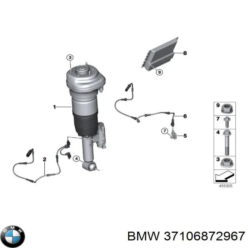 Купить 37106872967 BMW Амортизатор задний, левый
