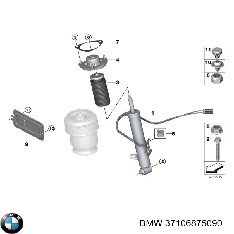 37106867870 BMW Стойка задняя правая