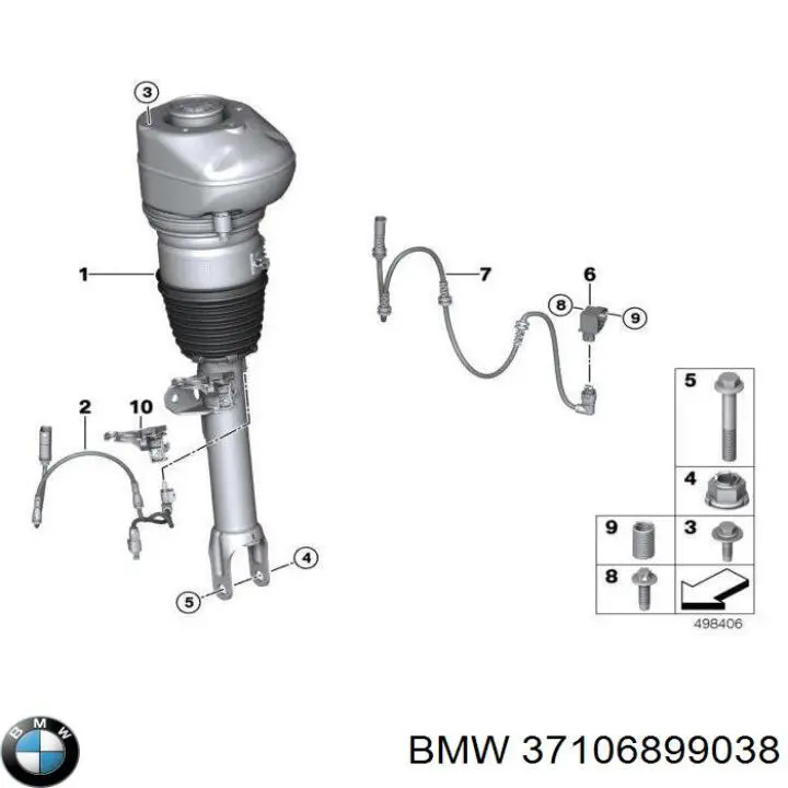 37106899038 BMW amortecedor dianteiro direito