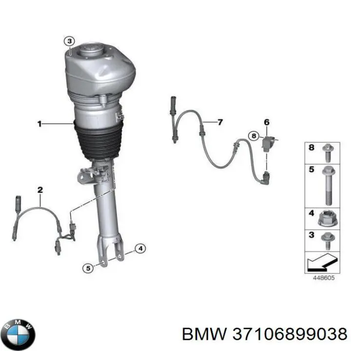 Амортизатор подвески передний левый BMW 37106899038 цена, от 628.38 USD