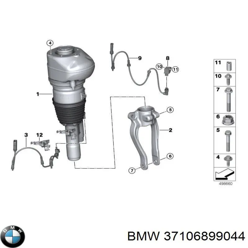 37106899044 BMW amortecedor dianteiro direito