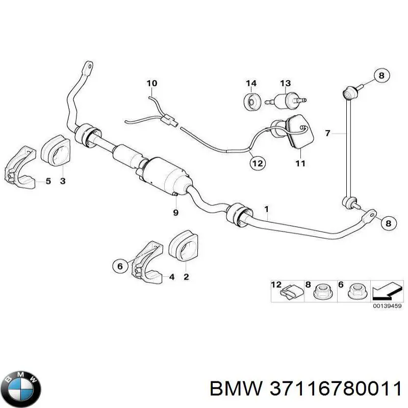 Стабилизатор поперечной устойчивости передний BMW 37116780011 цена, от 240.72 USD