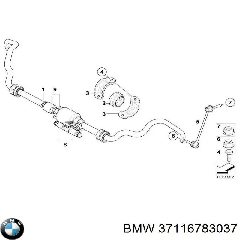Стабилизатор поперечной устойчивости передний BMW 37114052211 цена, от 146.00 USD