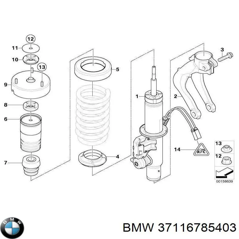 Amortecedor dianteiro esquerdo para BMW X6 (E71)