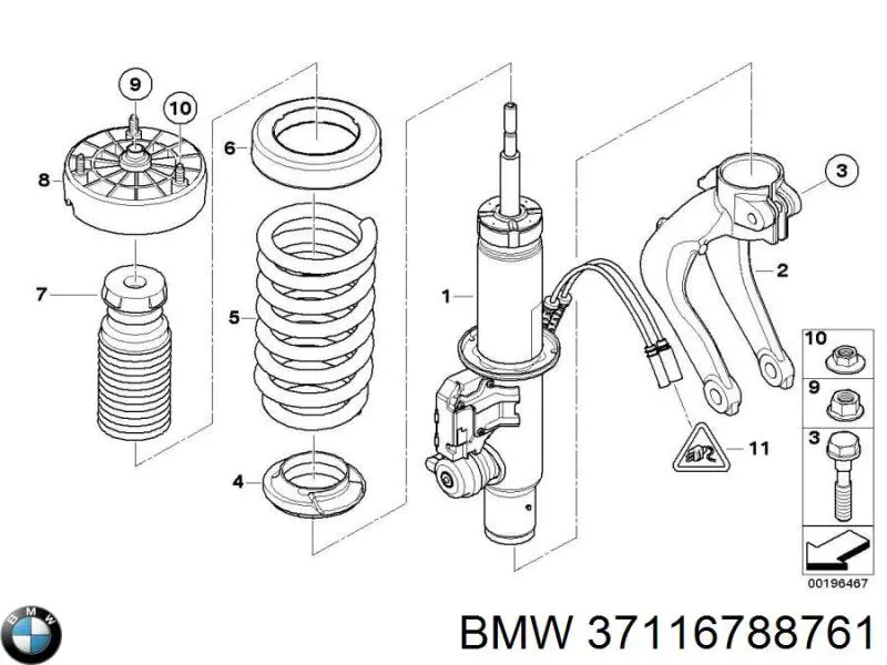 37116788761 BMW amortecedor dianteiro esquerdo