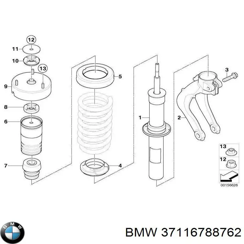 37116788762 BMW amortecedor dianteiro esquerdo