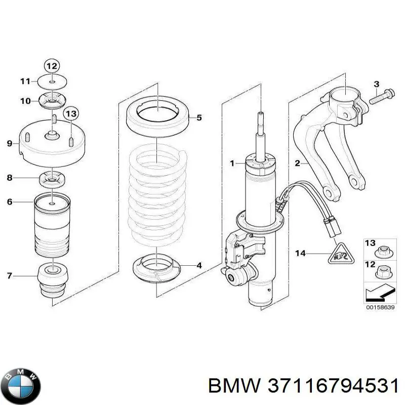 Amortecedor dianteiro esquerdo para BMW X5 (E70)