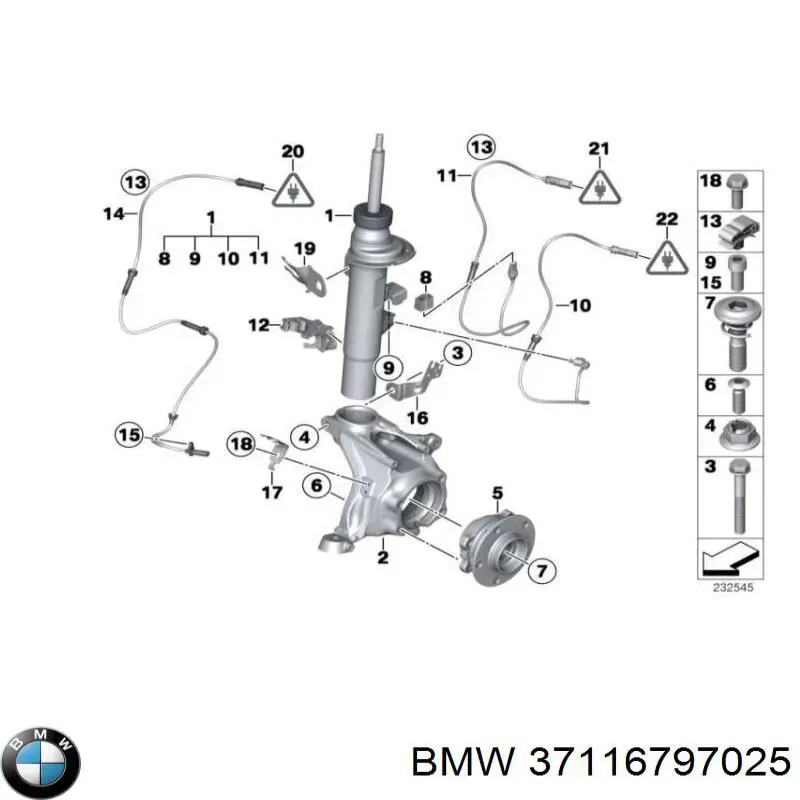 37116797025 BMW amortecedor dianteiro esquerdo
