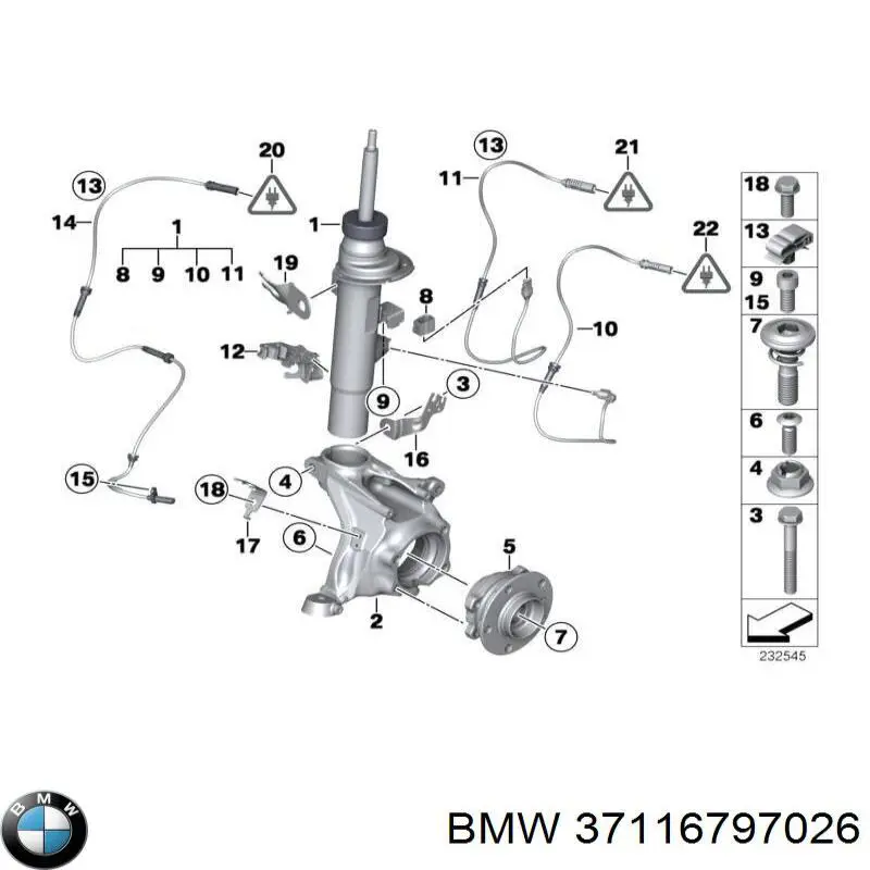 Амортизатор передний левый 37116797026 BMW