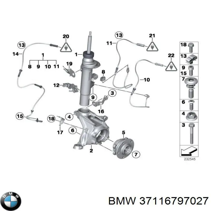 Купить 37116797027 BMW Амортизатор подвески передний левый