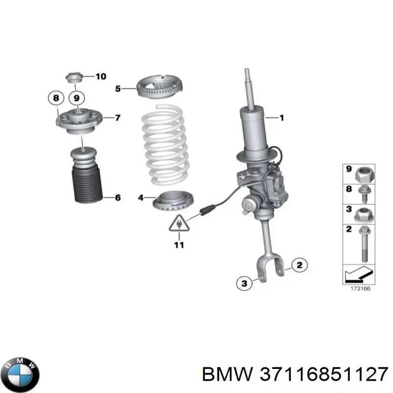 6851127 BMW Амортизатор передний левый