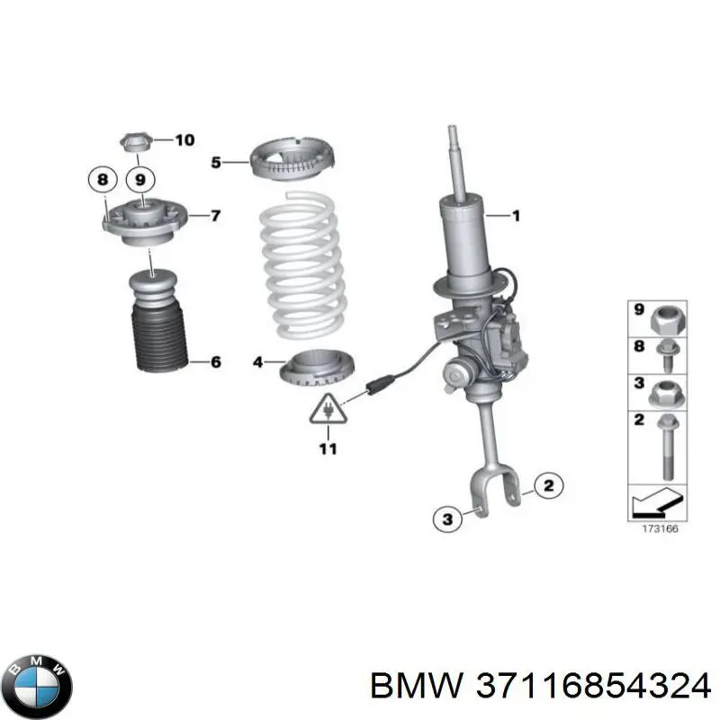 37116854324 BMW amortecedor dianteiro esquerdo