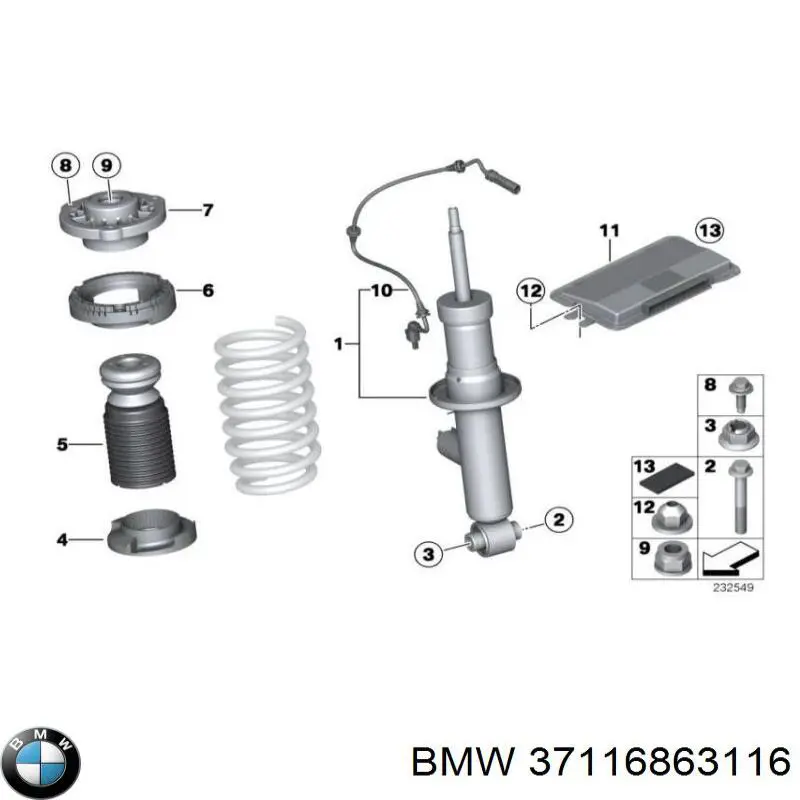 37116863116 BMW amortecedor dianteiro direito