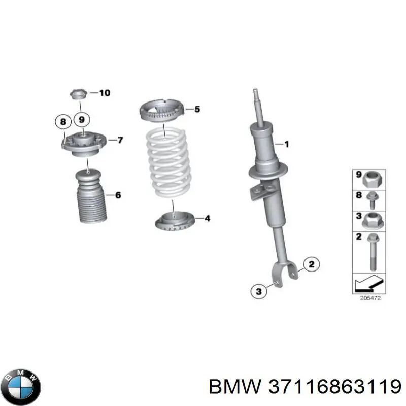 37116863119 BMW amortecedor dianteiro esquerdo