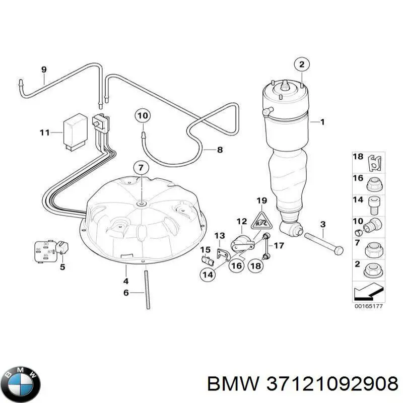 Амортизатор задний BMW 37121092908